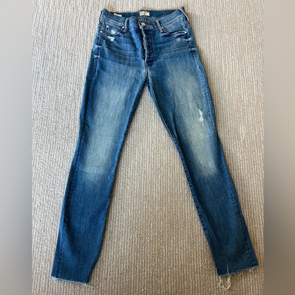 Mother The Stunner Ankle Fray Jeans Size 27 in Graffiti Girl 
Style: 1941 173